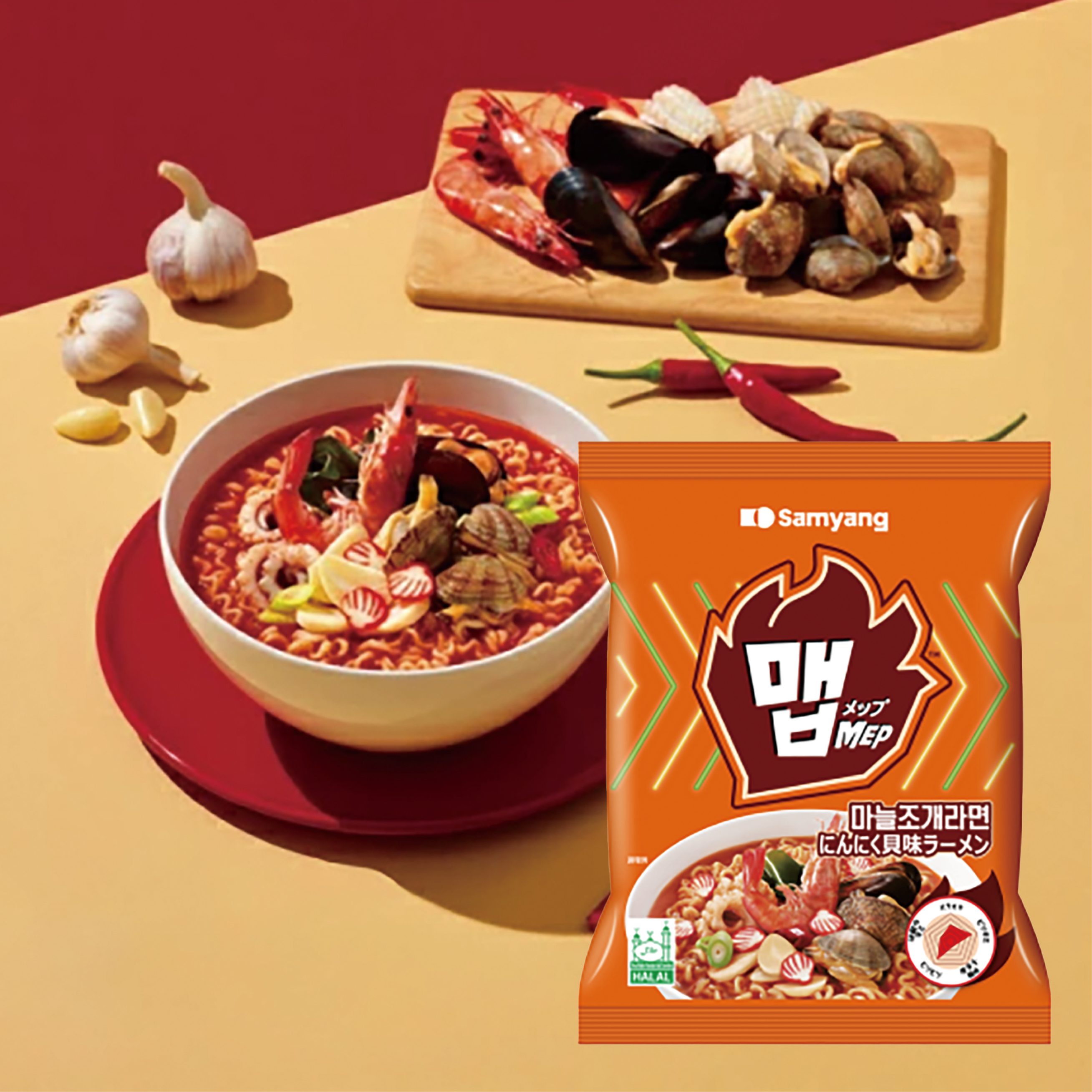 三養・メップにんにく貝味ラーメン・110g